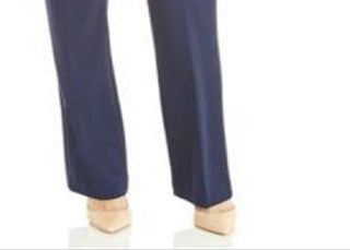 Calça feminina Anne Klein Flare Leg Twill Stretch Azul Tamanho 16