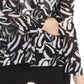 Blusa feminina Alfani estampada alta e baixa, preta, tamanho pequeno P/M