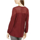 Top curto de renda com ombros de fora feminino Style &amp; Co, tamanho vermelho