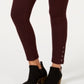 Leggings femininas de malha ponte com bainha ajustável, tamanho grande, vermelhas, da Style &amp; Co