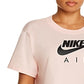 Top curto Nike Air feminino, manga curta, rosa, tamanho 2X