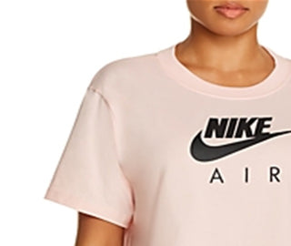 Top curto Nike Air feminino, manga curta, rosa, tamanho 2X