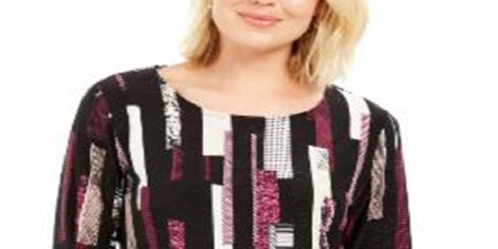 Blusa feminina estampada em jacquard, preta, tamanho médio, da coleção JM