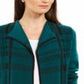 Cardigan feminino xadrez com frente aberta, tamanho XX-G, verde, Charter Club