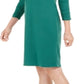 Vestido feminino com decote em V e zíper, verde, tamanho P, da coleção JM