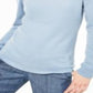 Suéter de cashmere feminino Charter Club com gola redonda, azul, tamanho grande