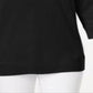 Karen Scott Top esportivo feminino com decote redondo, preto, tamanho XX-G