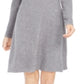 Vestido suéter feminino com gola alta estilo &amp; co, cinza, tamanho extrapequeno