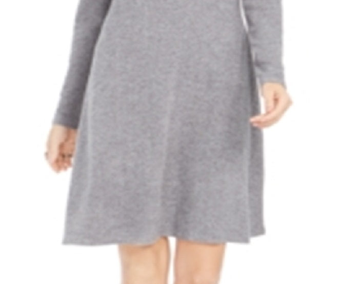 Vestido suéter feminino com gola alta estilo &amp; co, cinza, tamanho extrapequeno