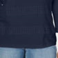 Karen Scott Blusa Feminina Listrada com Decote Quadrado e Renda Azul Tamanho Médio