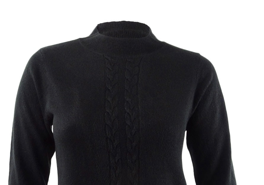 Karen Scott Suéter Feminino de Tricô com Gola Redonda Preto Tamanho Pequeno