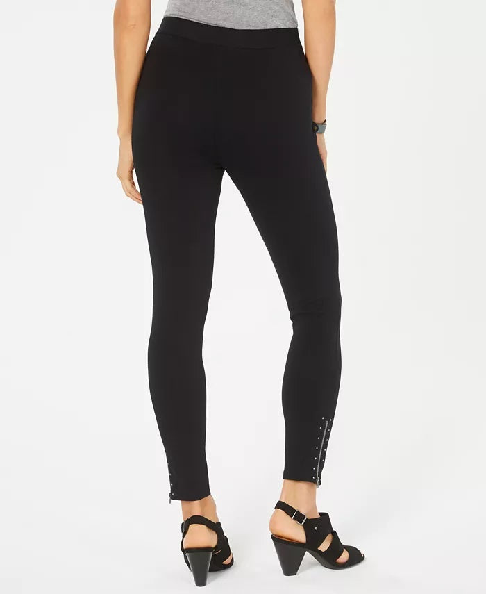 Leggings femininas com detalhes em renda, estilo &amp; co, pretas, tamanho extra grande