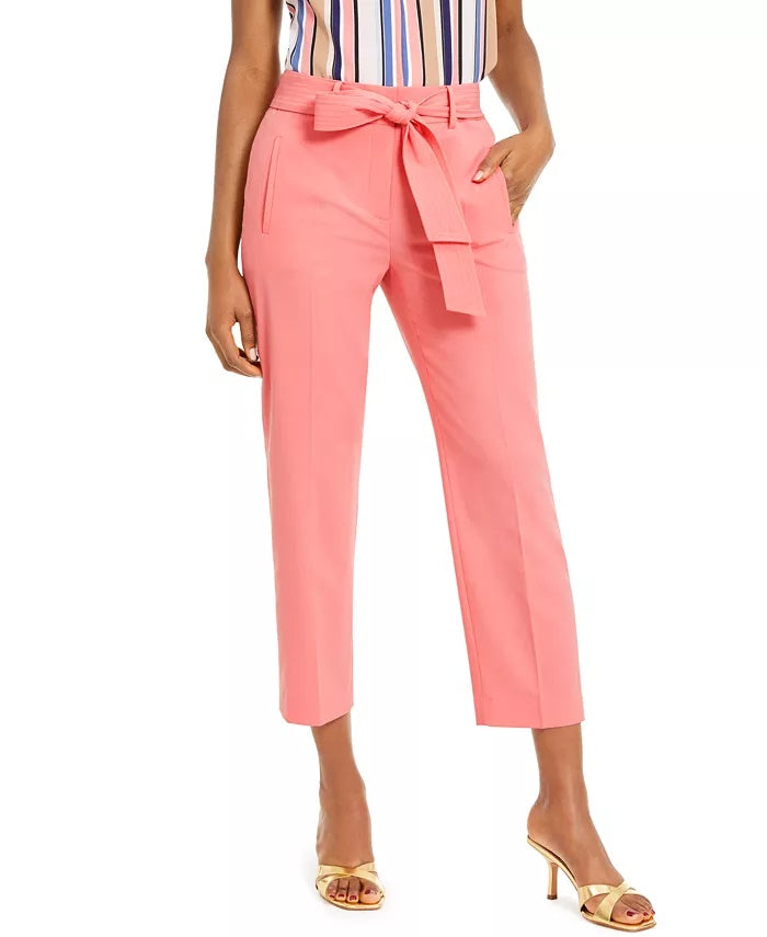 Calça feminina Bar III com elástico duplo e amarração no tornozelo, rosa, tamanho 2