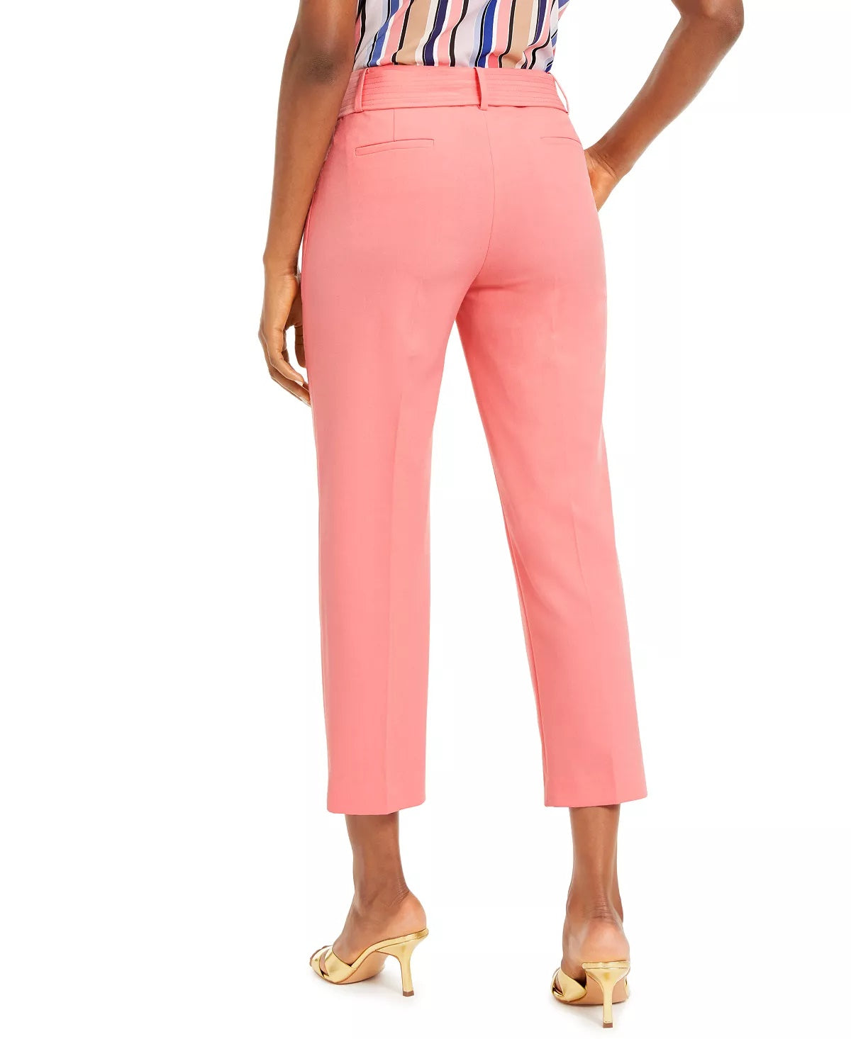 Calça feminina Bar III com elástico duplo e amarração no tornozelo, rosa, tamanho 2