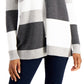 Cardigan de malha feminino com blocos de cores Charter Club, cinza, tamanho pequeno