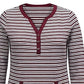 Karen Scott Top Henley Listrado Feminino Vermelho Tamanho Grande