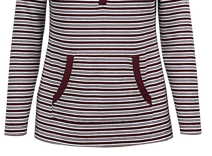 Karen Scott Top Henley Listrado Feminino Vermelho Tamanho Grande