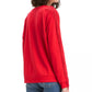 Moletom feminino Levi's com gola redonda e franjas, vermelho, tamanho grande