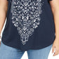 Camiseta feminina com estampa gráfica Style &amp; Co Plus, branca, tamanho 1X