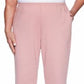 Calça feminina Alfred Dunner All About Ease Knit Pull-on, rosa, tamanho pequeno XS