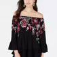 Top feminino estampado ombro a ombro estilo &amp; co, preto, tamanho GG