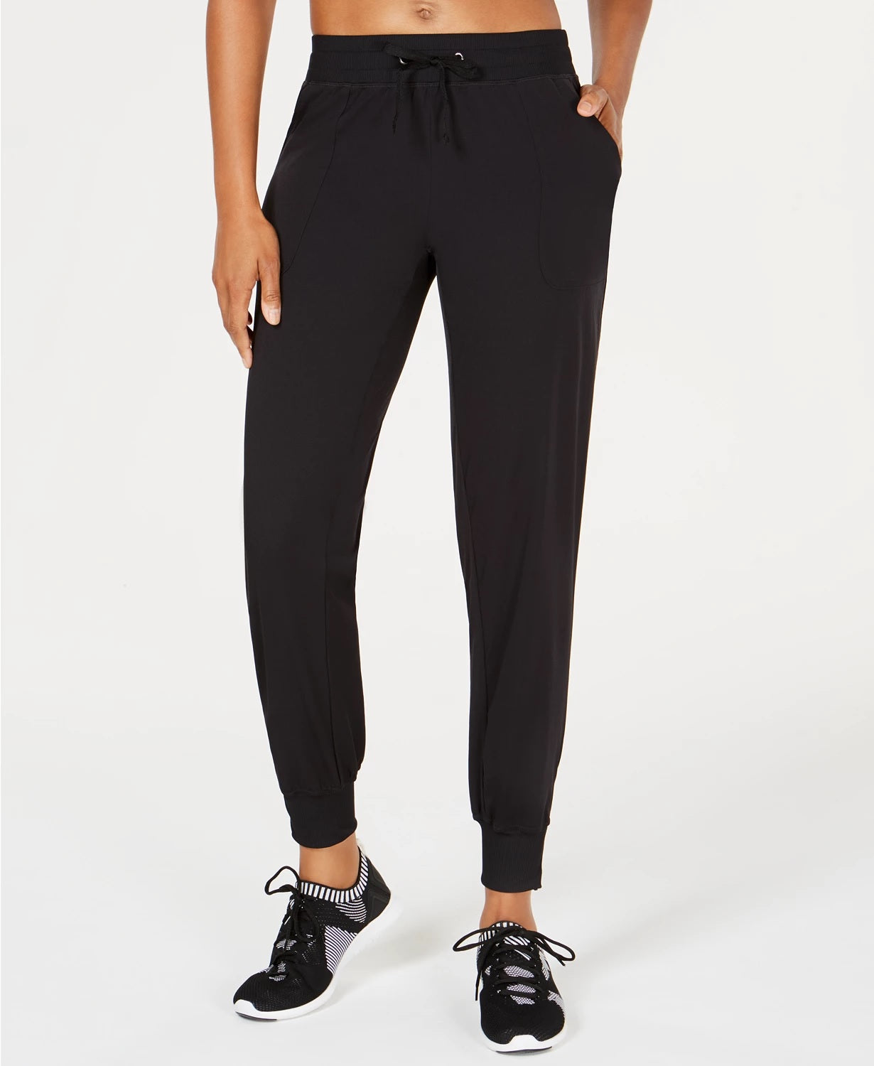 Calça de moletom feminina Ideology em tecido reciclado, preta, tamanho X-G