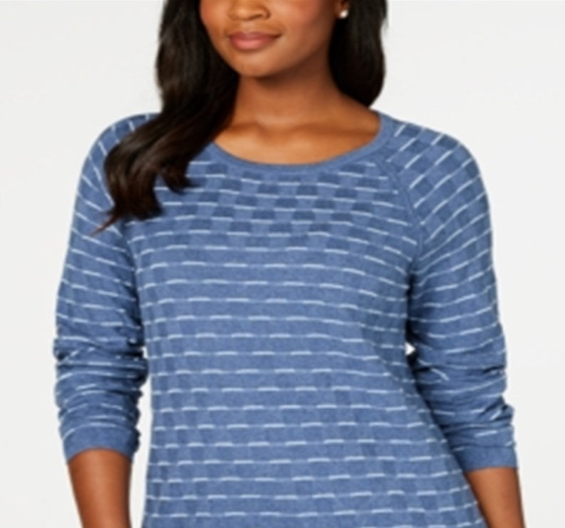 Karen Scott Suéter Texturizado Feminino Azul Tamanho Grande