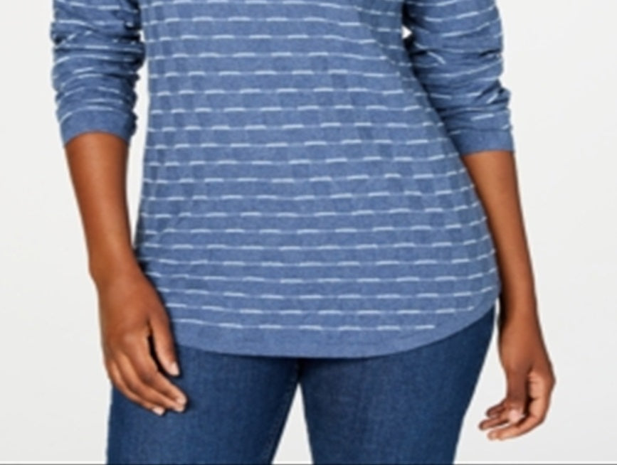 Karen Scott Suéter Texturizado Feminino Azul Tamanho Grande