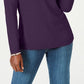 Karen Scott Suéter Henley Feminino de Algodão Roxo Tamanho Pequeno Médio