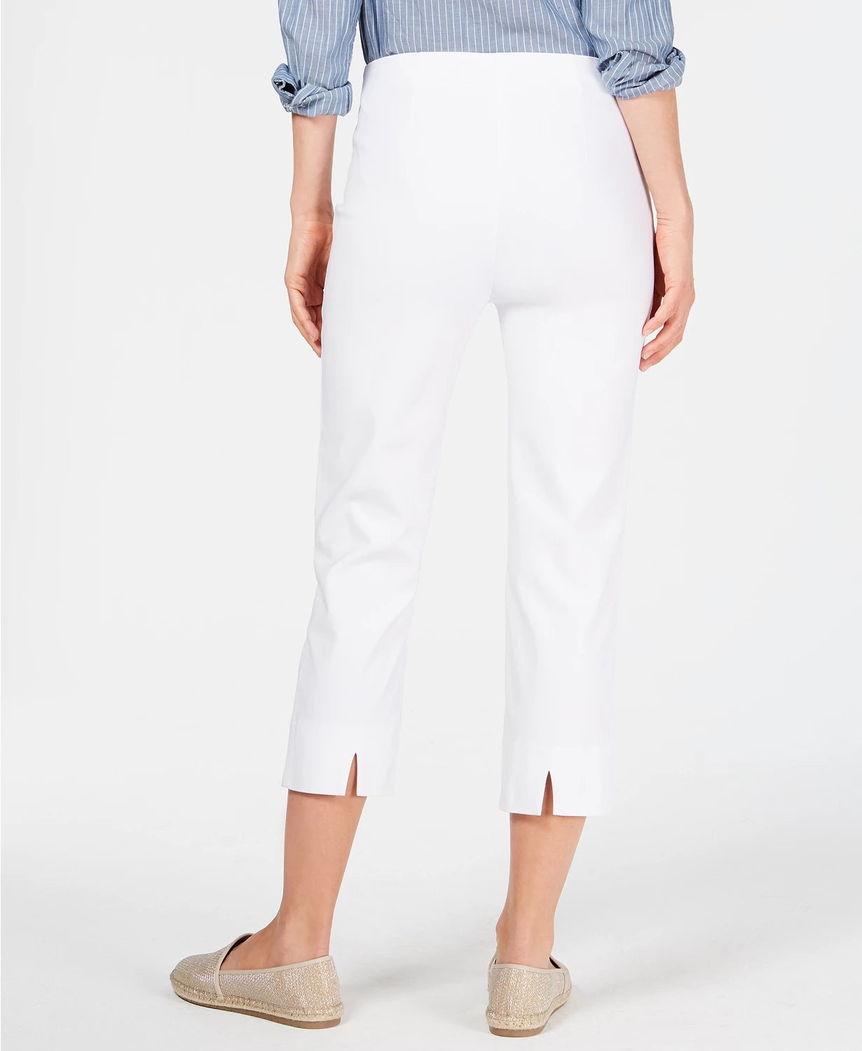 Calça Capri Chelsea Pull-On com Controle de Barriga Charter Club Feminina Branca Tamanho 4