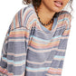 Blusa feminina Arielle estampada manga comprida azul tamanho grande da Free People
