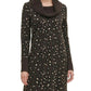 Vestido suéter feminino Tommy Hilfiger com estampa de leopardo, marrom, tamanho pequeno