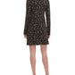 Vestido suéter feminino Tommy Hilfiger com estampa de leopardo, marrom, tamanho pequeno