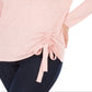 Blusa feminina plus size com cordão e franzido INC International Concepts, rosa, tamanho 1X