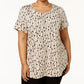 JM Collection Top estampado plus size feminino bege tamanho 0X