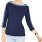 Karen Scott Blusa Feminina Manga 3/4 Azul Tamanho P
