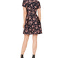 Vestido feminino Vince Camuto com corte evasê e jacquard floral, rosa, tamanho 4