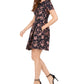 Vestido feminino Vince Camuto com corte evasê e jacquard floral, rosa, tamanho 4