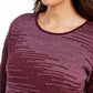 Top de malha metálica feminino JM Collection, roxo, tamanho X-G