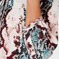 Blusa feminina com meia abertura JM Collection, verde, tamanho extragrande