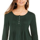 Blusa feminina de manga comprida estilo &amp; co, verde, tamanho extragrande