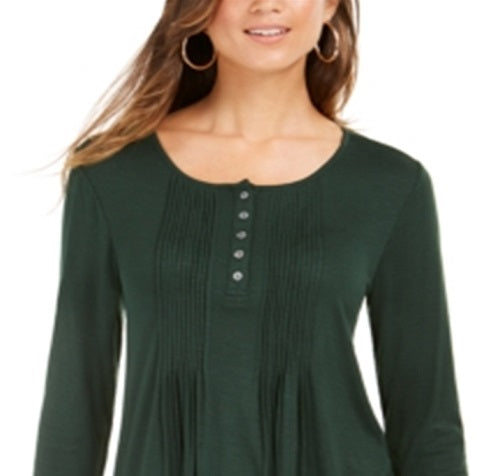 Blusa feminina de manga comprida estilo &amp; co, verde, tamanho extragrande