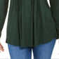Blusa feminina de manga comprida estilo &amp; co, verde, tamanho extragrande