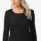 Karen Scott Blusa feminina de algodão com decote redondo, azul, tamanho pequeno e pequeno