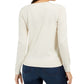 Cardigan feminino Charter Club Petite Chevron com estampa metálica e fios brancos, tamanho P