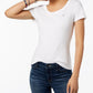 Camiseta feminina Tommy Hilfiger de algodão com decote redondo, branca, tamanho XS