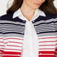 Cardigan listrado feminino Charter Club azul tamanho pequeno