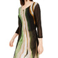 Blusa túnica estampada pequena feminina Alfani, verde, tamanho P