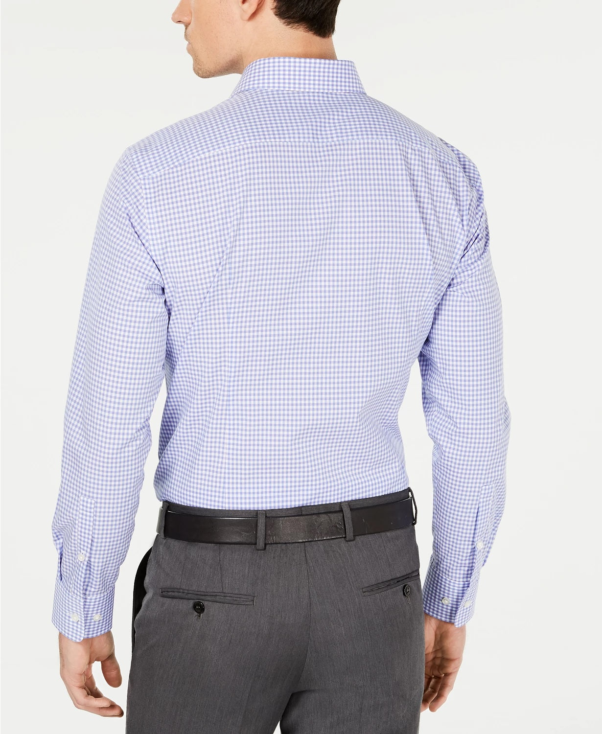 Camisa social masculina Hugo Boss Slim-Fit roxa/azul xadrez, tamanho 14 x 32-33