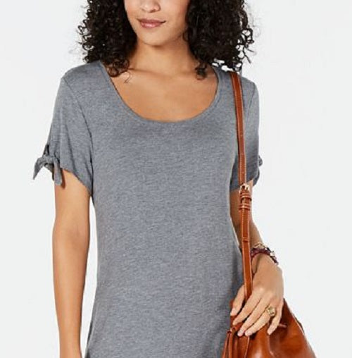 Vestido curto casual mesclado feminino Style &amp; Co, cinza, tamanho extragrande